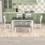 Ensemble de table de salle à manger 6 pièces avec banc et chaises rembourrées
