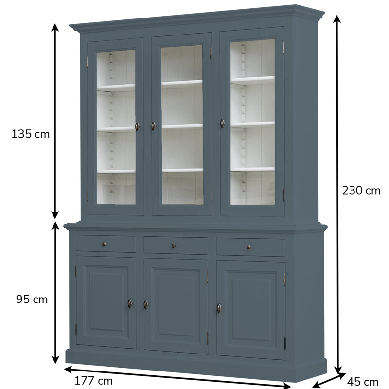 Berardina Display Cabinet, Blue Grey