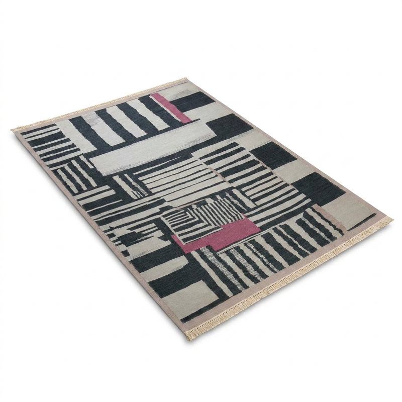 Tapis à rayures abstraites 7 pi x 10 pi