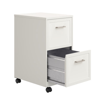 Classeur vertical mobile à 2 tiroirs de 18 po de profondeur Space Solutions, blanc perle
