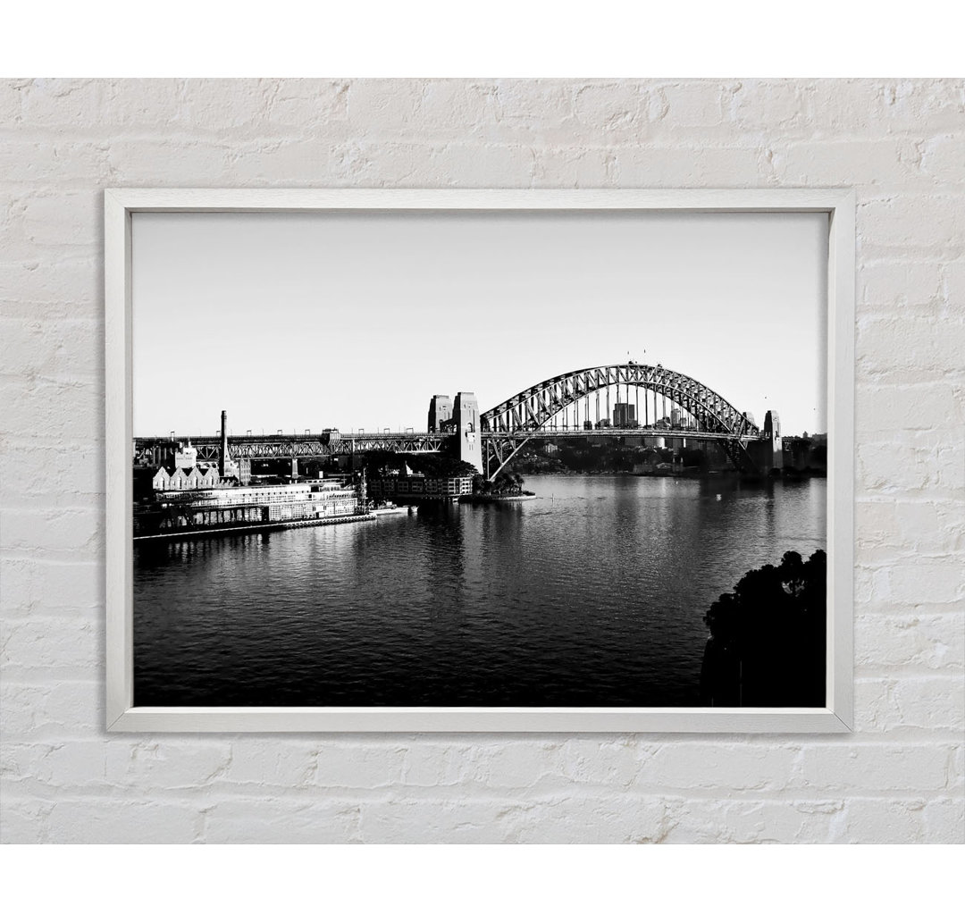 Sydney Harbour Bridge B N W - Einzelner Bilderrahmen Kunstdrucke auf Leinwand