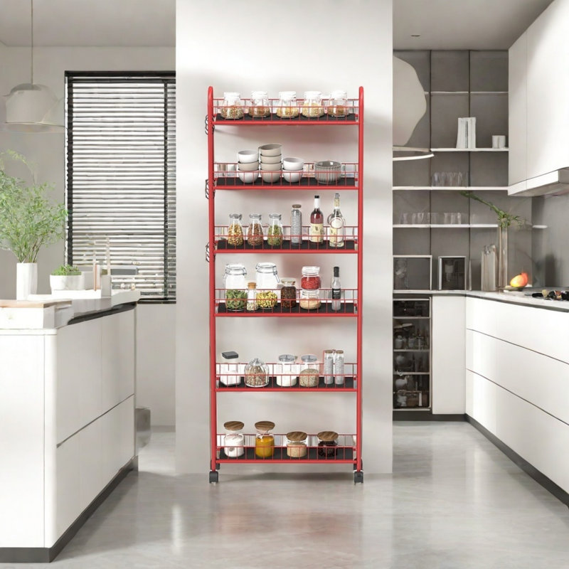 Étagère de rangement coulissante à 6 niveaux avec chariot coulissant et roulettes Gap Kitchen, H 61 po x l 22,8 po x P 10 po