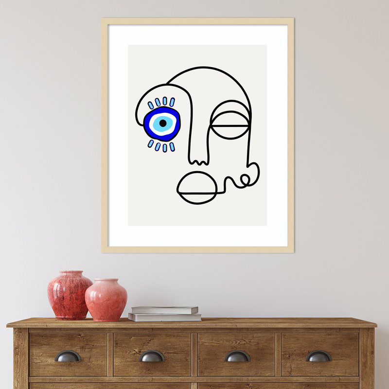 No Evil Permise - Reproduction d'art graphique sur papier encadré, H 41 po x l 33 po, Naturel