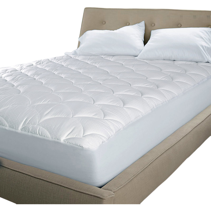 Queen Size White Cotton Waterproof Mattress Pad