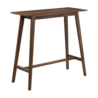Table de bar rectangulaire en noyer d'inspiration Mid-Century pour un espace social relaxant