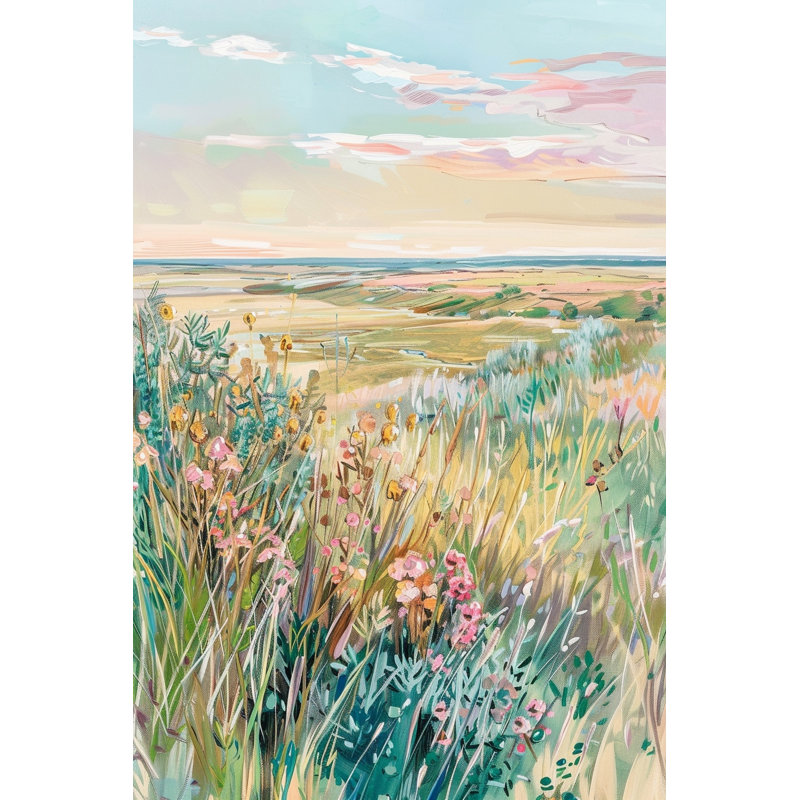 Art mural sur toile Sunlit Meadow Wildflower, L 12 po x H 16 po x P 1 po
