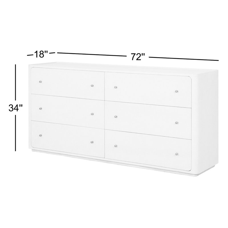 Paula 6 - Drawer Dresser, Beige Painted Linen