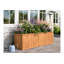 Ensemble de 2 pots à fleurs d'extérieur en bois de cèdre avec drainage, carré de 15 pouces et rectangulaire de 48 pouces, brun