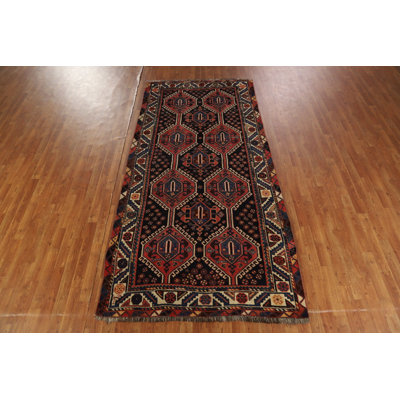 Tapis de couloir traditionnel en laine à teinture végétale 4 x 9