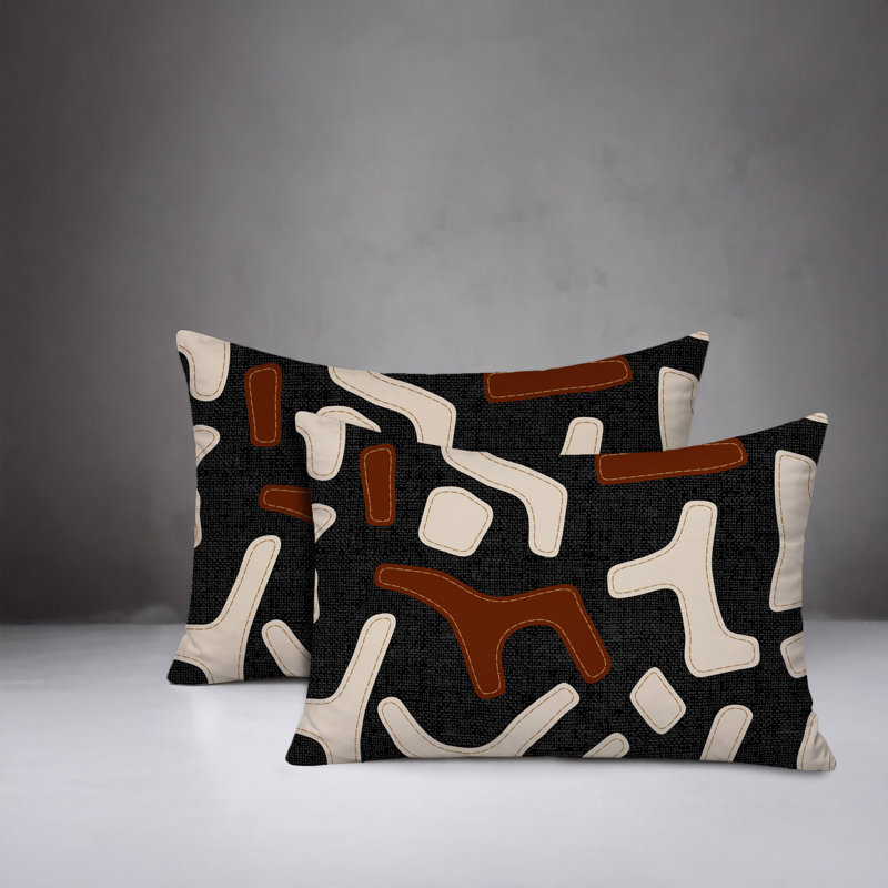 Coussin intérieur / extérieur 2 ensembles Mai, 20 po x 14 po, Brun