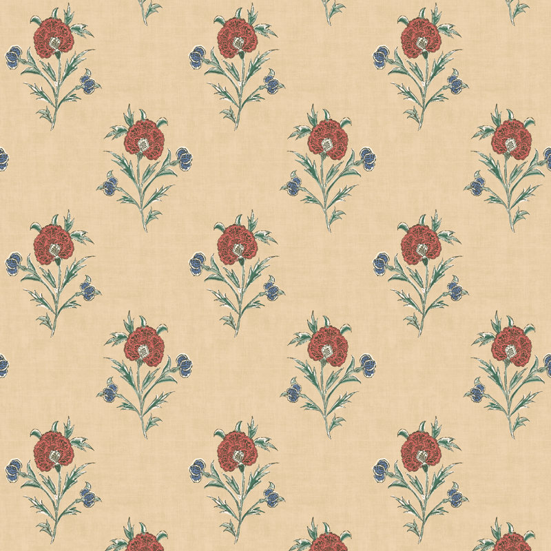 Print Club Somerton 32.81' L x 27.56" W Wallpaper Roll, Red/Green