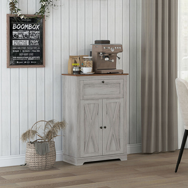 Armoire décorative Farmhouse, Gris clair