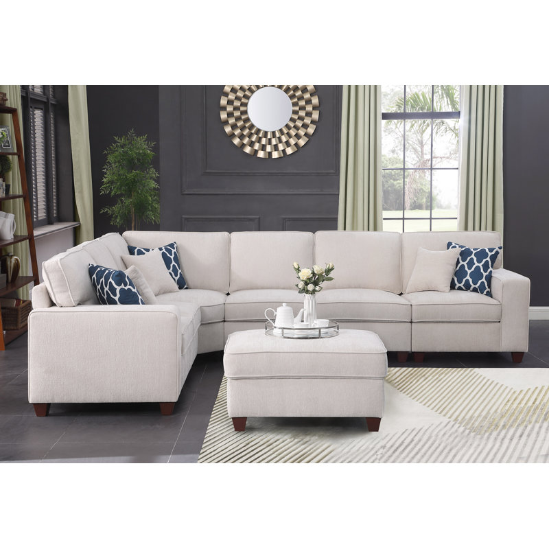 Canapé modulaire Lecanto, Chenille beige