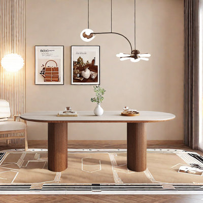 Arianell Oval Solid Wood Base Dining Table