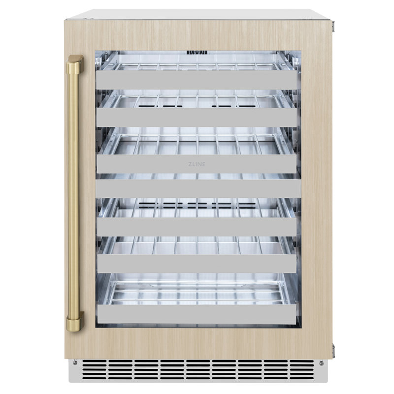 24-Inch Dual Zone Wine Cooler with Champagne Bronze Handle