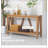 Console Table, Farmhouse Entryway Table with Storage Slatted Shelf, Rustic Sofa Table-116351529