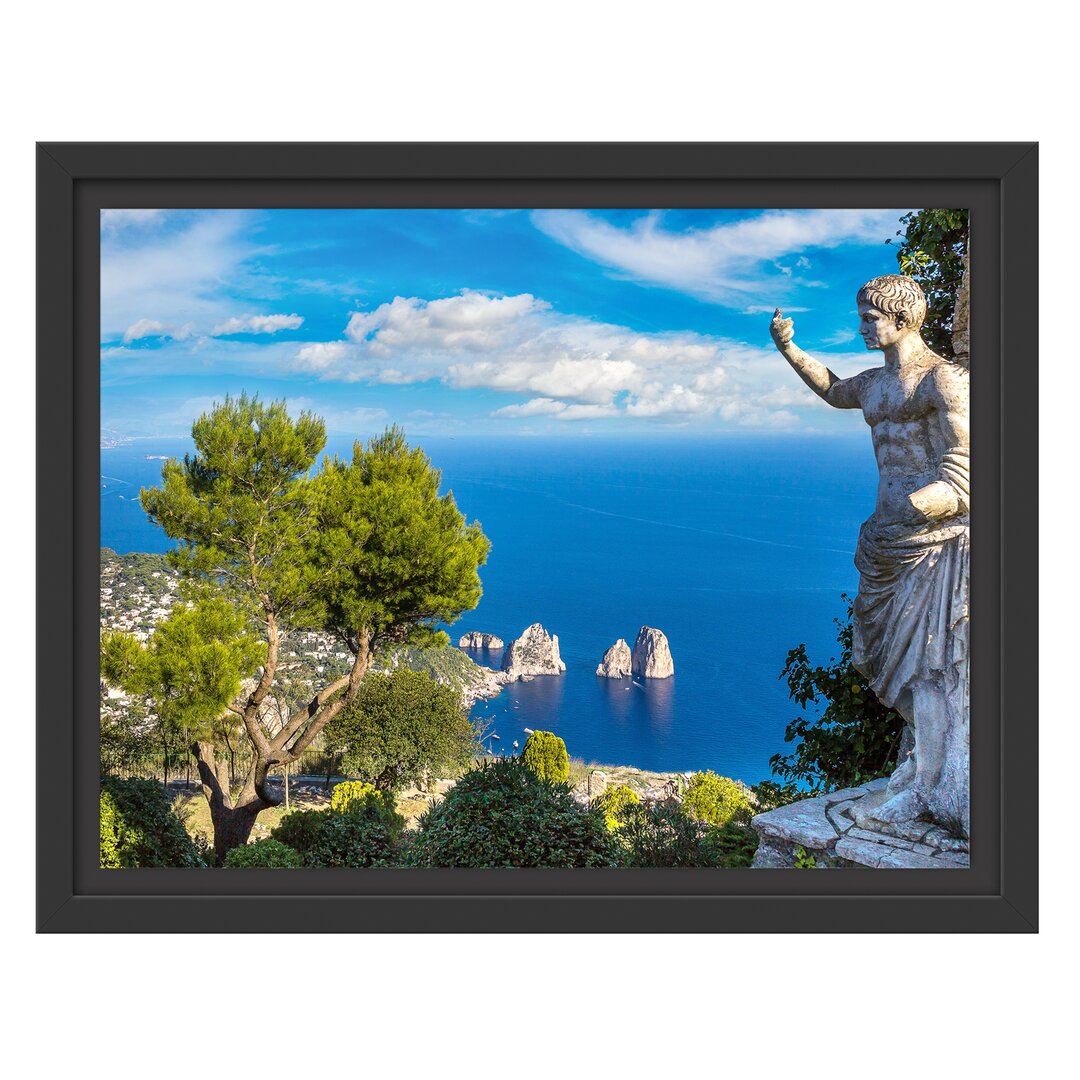 Gerahmtes Wandbild Insel Capri in Italien