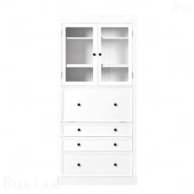36x16.5x78inch Freestanding Kitchen Pantry - 3 Drawers, Adjustable Shelves, Power Outlet, White