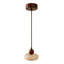 Lustre réglable élégant avec corps en bois et capuchon en travertin, finition beige et noyer | Taille du capuchon: 55,9 x 2,0 pouces, hauteur totale: 5,5 - 55,1 pouces | Parfait pour les salles à manger et les espaces de vie, design élégant et fonctionnel-676045723