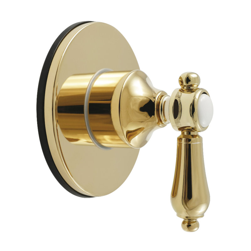Kingston Brass Heirloom Single-Handle Six-Way Diverter Valve With Round Trim Kit, Polished Brass