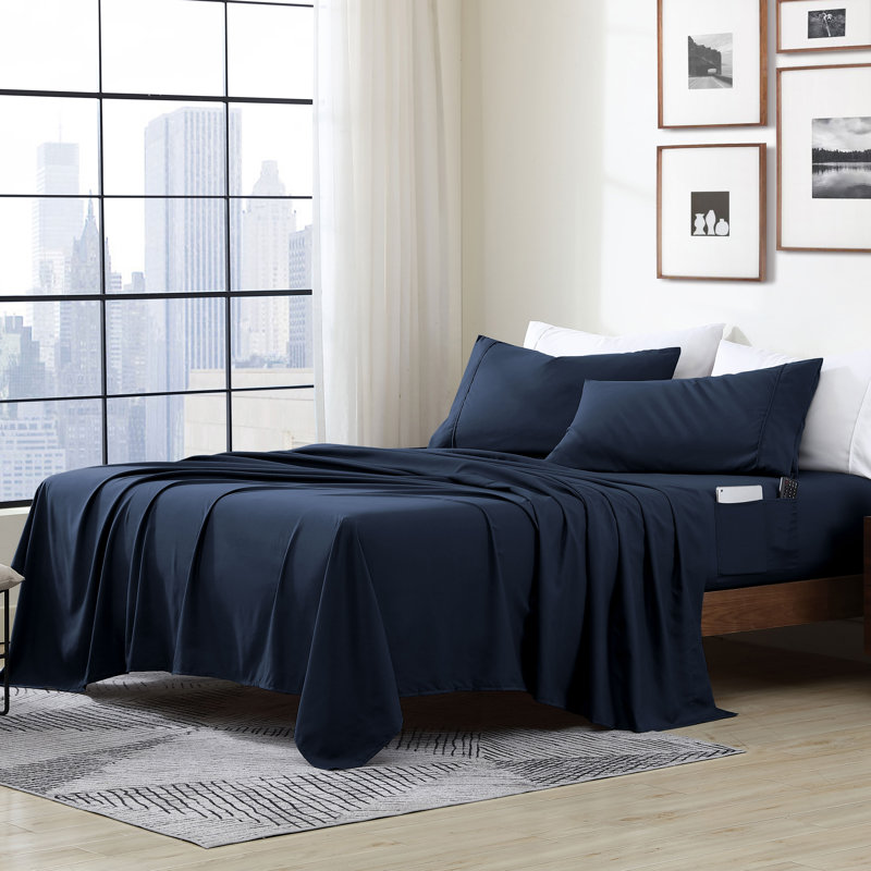 Swift Home Smart Pocket 4-Piece Sheet Set - Essential 1800 Series Microfiber - Fits Mattress up to 14" Thick - Convenient Storage, Peach Fuzz, Durable, Easy Care
