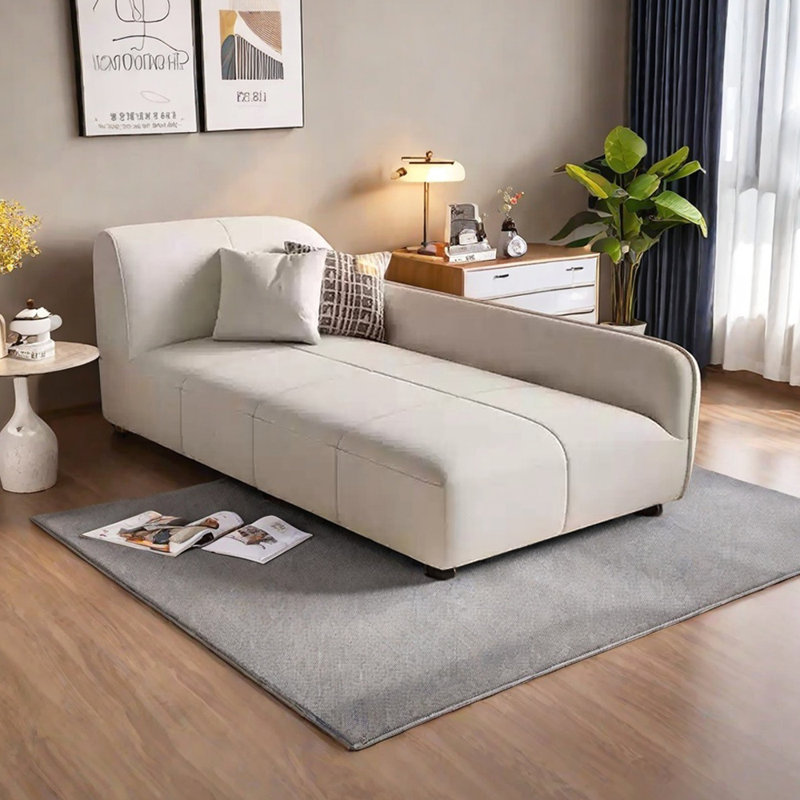 Méridiennes modernes et simples en flanelle, Orienté à gauche (vu de face), Beige