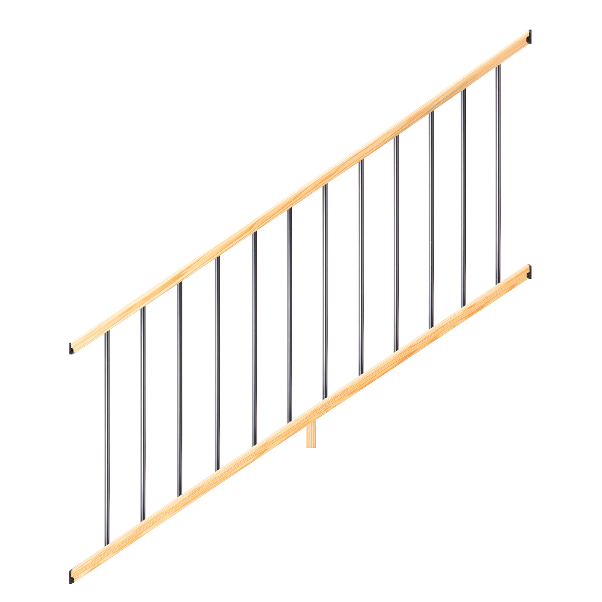 ProWood 6 Ft. Moulded Wood Stair Railing Kit with Round Aluminum Balusters Wayfair