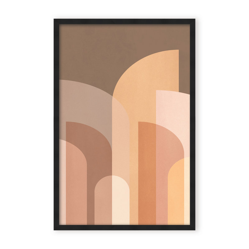 Abstract Retro Geometric II by  - Picture Frame Graphic Art on Paper, 48" H x 32" W x 2.375" D, Framed Canvas, Gold