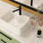 Modern Ceramic Vessel Sink 16"X12" - Bathroom, Rectangular, White, Stain- Bathroom Look, Acid Resistance Surface