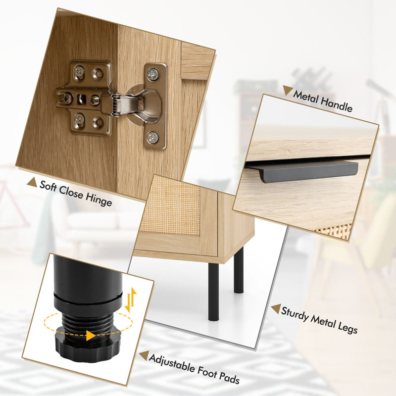 45 cm W Bedside Table