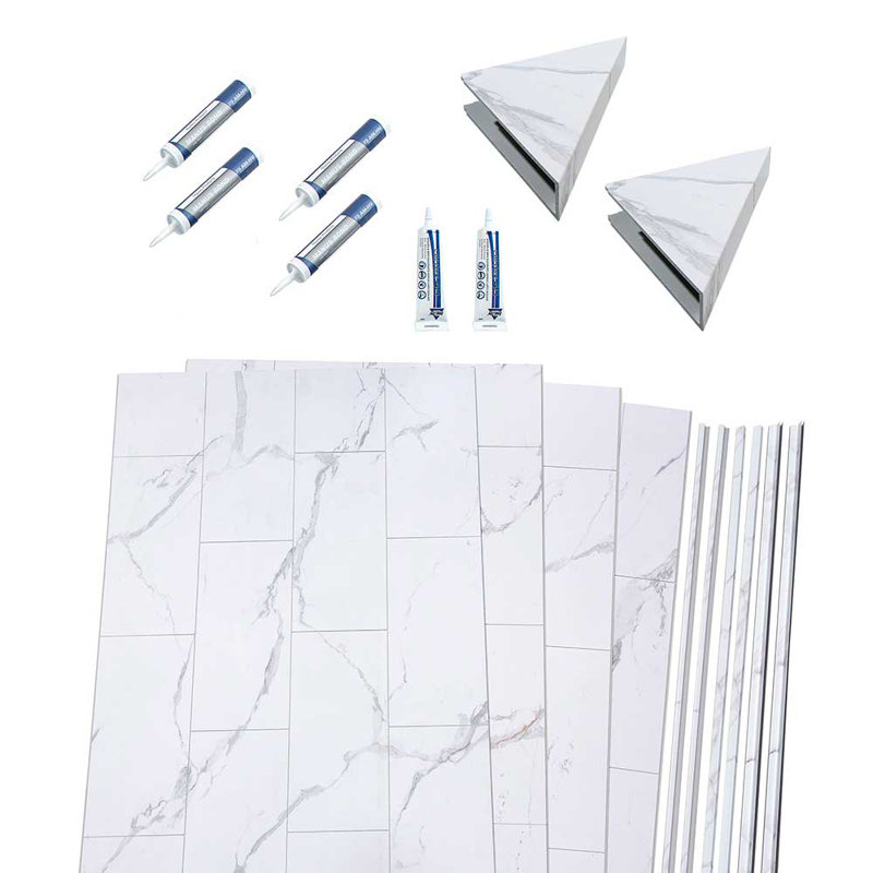 Carrara Marble 32" x 60" x 78" Vinyl Shower Surround Kit