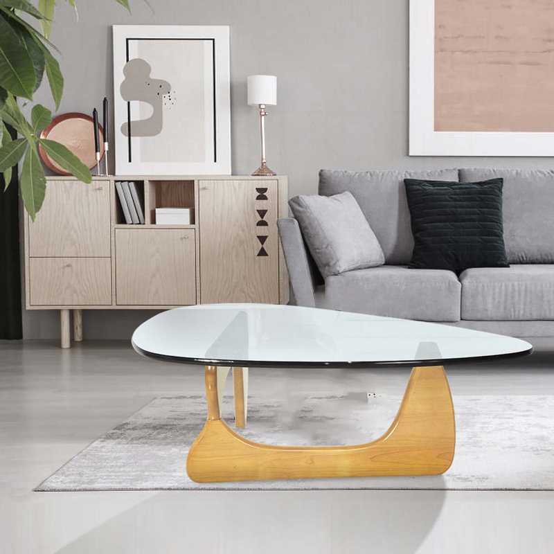 Carmila Glass Top Coffee Table, Natural