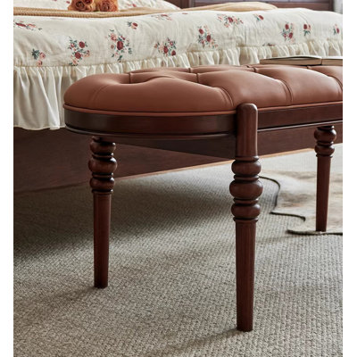 Banc de lit en bois massif rétro de style français