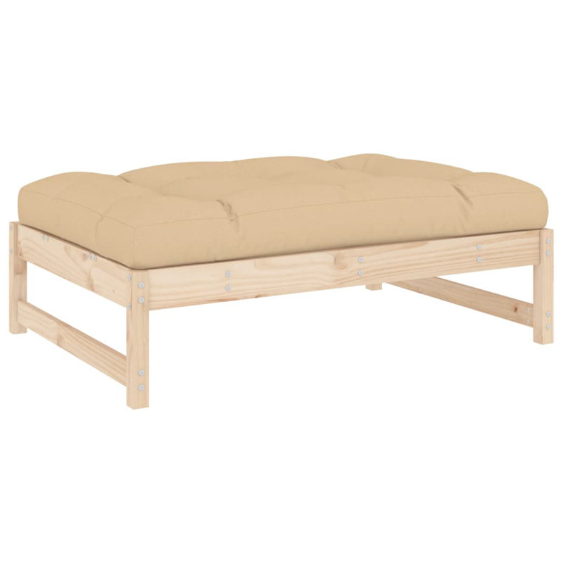 Assiah Solid Wood Outdoor Bench, Beige, Brown