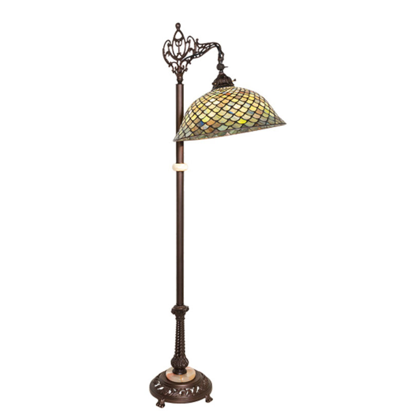 Tiffany Style 60'' Bronze Stained Glass Floor Lamp
