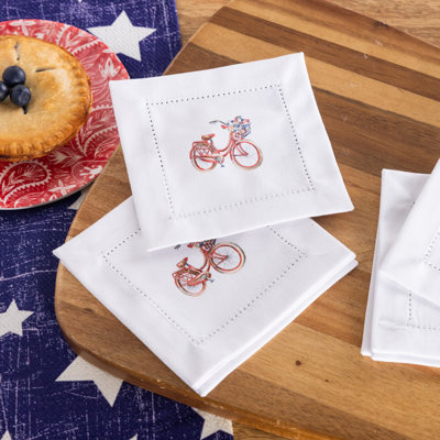 Serviettes de cocktail en coton ajourées en coton patriotique