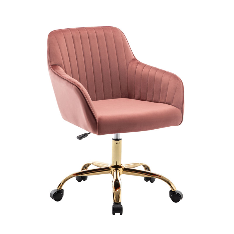 Willa Arlo™ Interiors Rhone Velvet Task Chair, Rose