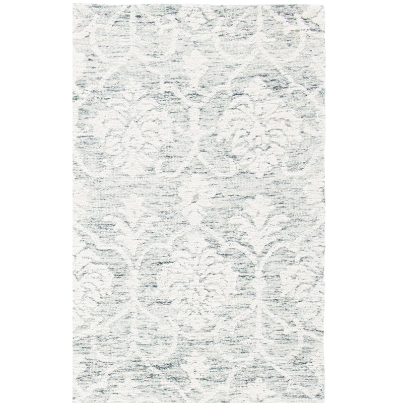 Tapis damas en laine et en coton touffeté à la main Alfkil Metro, Carré 6 pi
