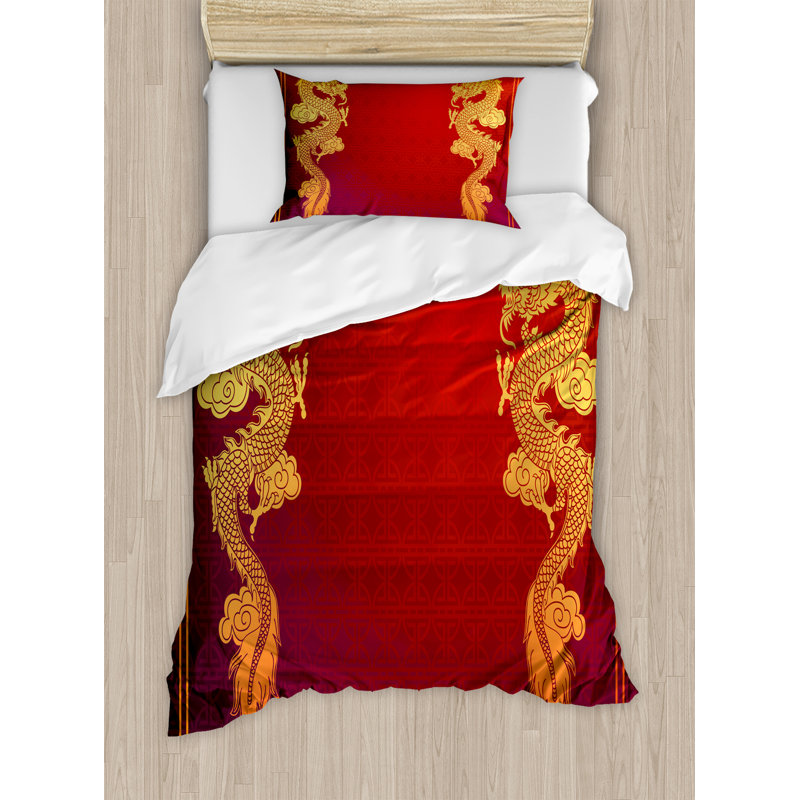 Dragon Modern & Contemporary Duvet Cover, Twin Duvet Cover + 1 Standard Sham