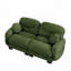 Canapé modulaire confortable en tissu de chenille plissé avec siège ergonomique en mousse haute densité, accoudoirs arrondis arrondis et 2 coussins décoratifs ronds-466071845