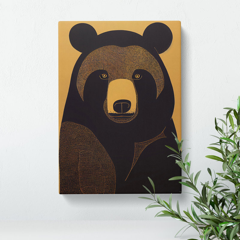 Traditional Bear No.2 Abstract - Wall Art, Wrapped Canvas, 50cm H x 35cm W, No Matte