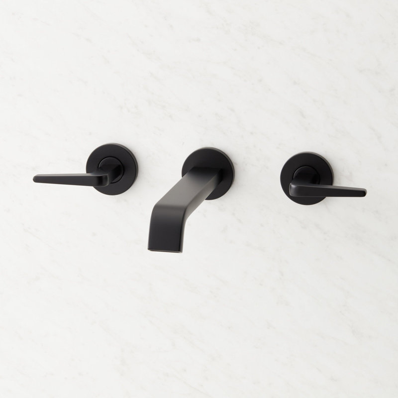 Robinet de salle de bain mural Drea, Noir mat