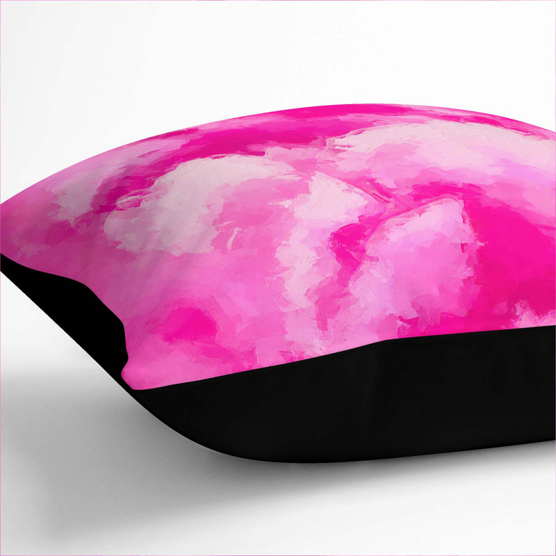 Abstract Square Cushion, 55cm H x 55cm W x 20cm D, Black