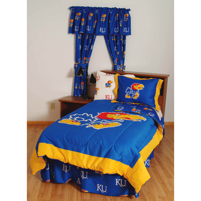 NCAA Comforter Set, Kansas, Twin Comforter + 7 Additional Pieces