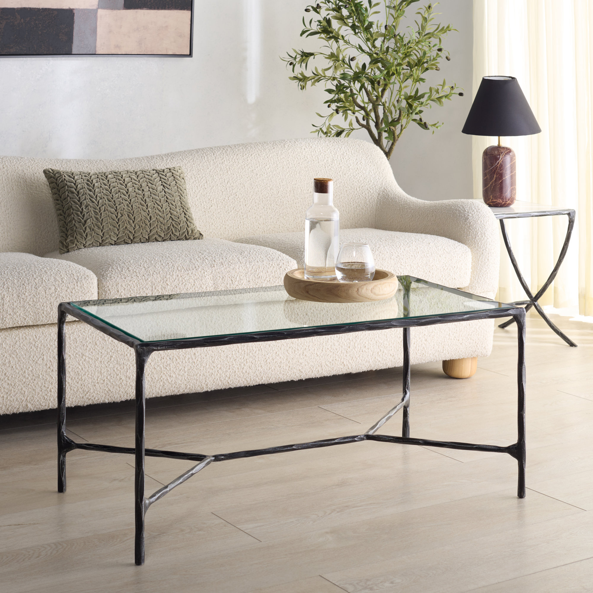 Evelynn Coffee Table, Clear, Black