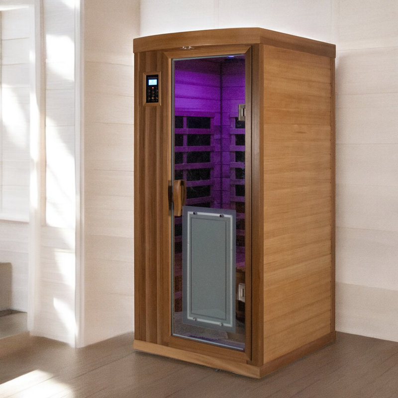 Sauna d'intérieur en cèdre rouge à infrarouge lointain KISRAIS