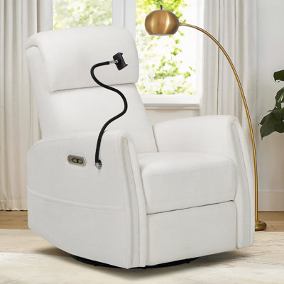 Fauteuil inclinable pivotant à 360 ° en cuir avec repose-pieds réglable