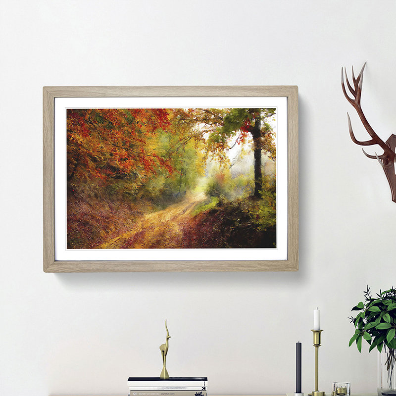 Autumn Forest - Picture Frame Painting Print, Oak Framed, 24cm H x 33cm W x 2cm D