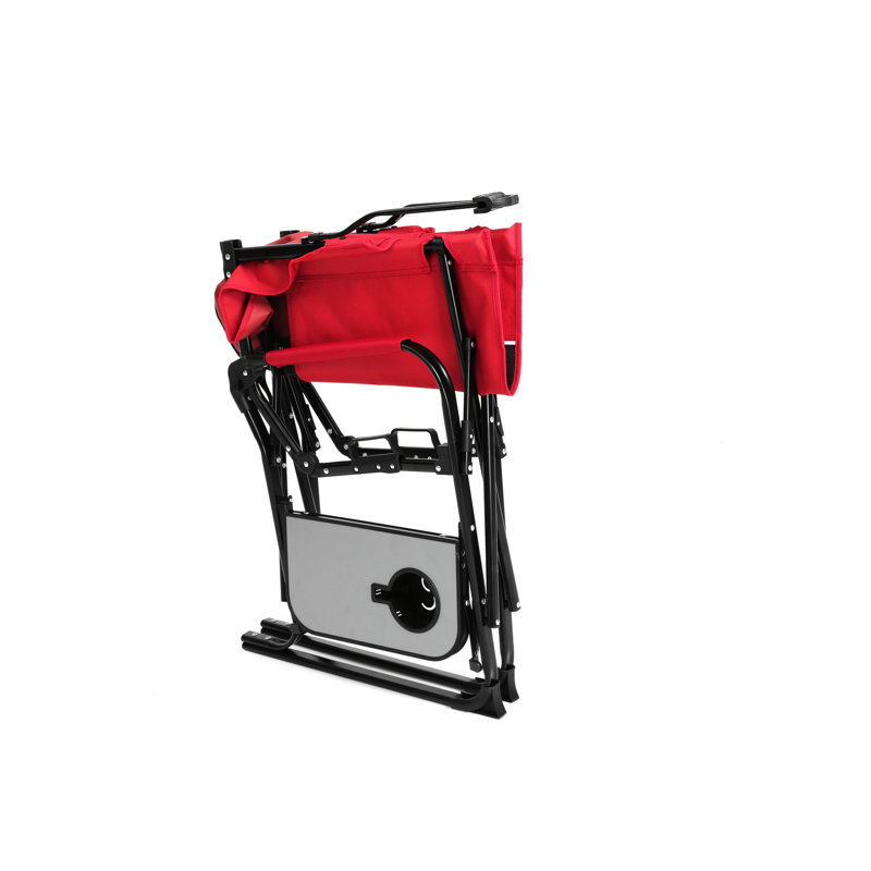 Chaise pliante de camping réalisateur - Portable avec table d'appoint pour jardin de plage rouge, Rouge