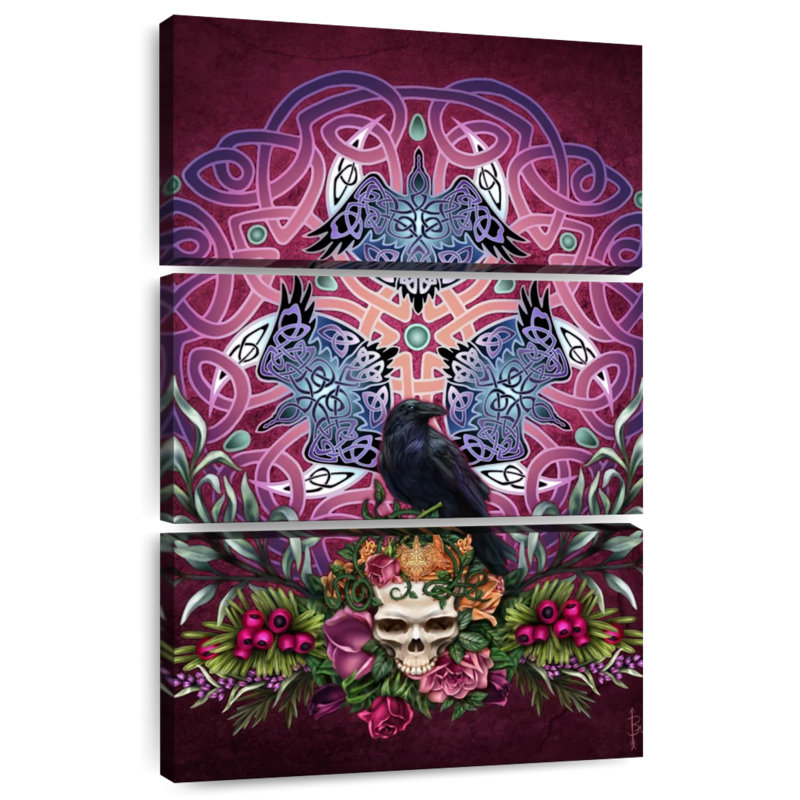 Totem celtique Brampt's Ravens de Brampt, H 38 po x l 24 po